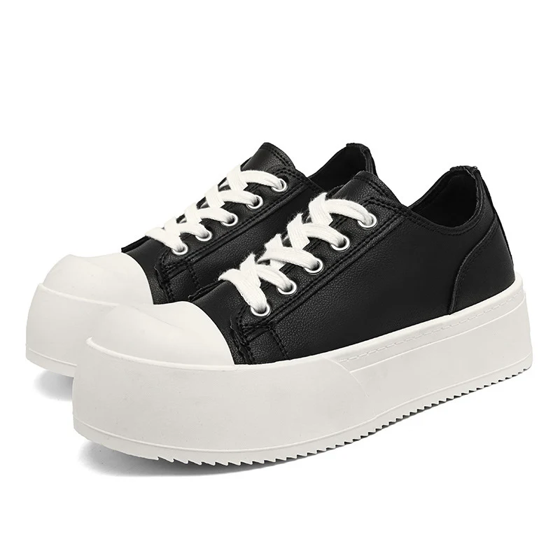 Damen modische Plattform-Sneaker mit lackiertem Obermaterial und klassischem Schnürsystem Heidi Mode - Image 5
