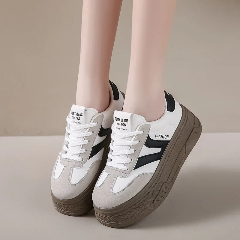 Damen Modische Plattform Sneakers mit dicker Sohle und atmungsaktiver Obermaterialstruktur Heidi Mode - Image 3