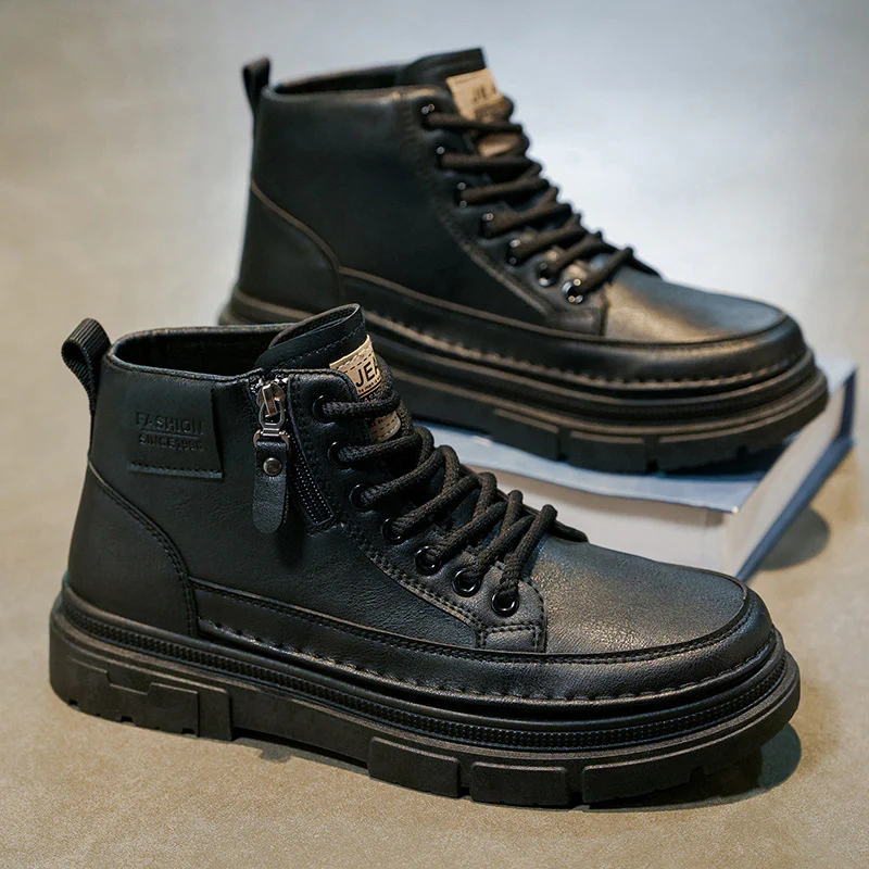 Damen Modische Schnürstiefel mit seitlichem Reißverschluss und robustem Profil Heidi Mode - Image 4