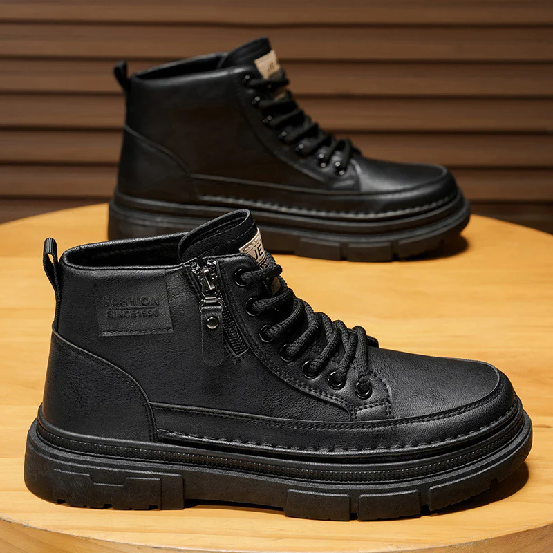 Damen Modische Schnürstiefel mit seitlichem Reißverschluss und robustem Profil Heidi Mode - Image 7