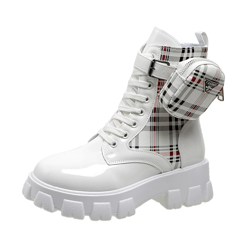 Damen modische Schnürstiefel mit seitlicher Tasche und blockartigem Absatz Heidi Mode - Image 6