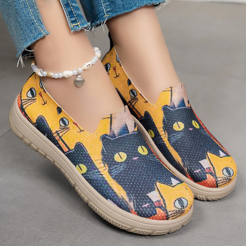 Damen Modische Slip-On Schuhe mit buntem Design Heidi Mode