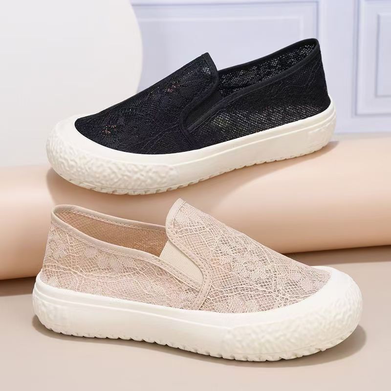 Damen Modische Slip-On Sneaker aus Spitze mit elastischem Einstieg Heidi Mode - Image 3