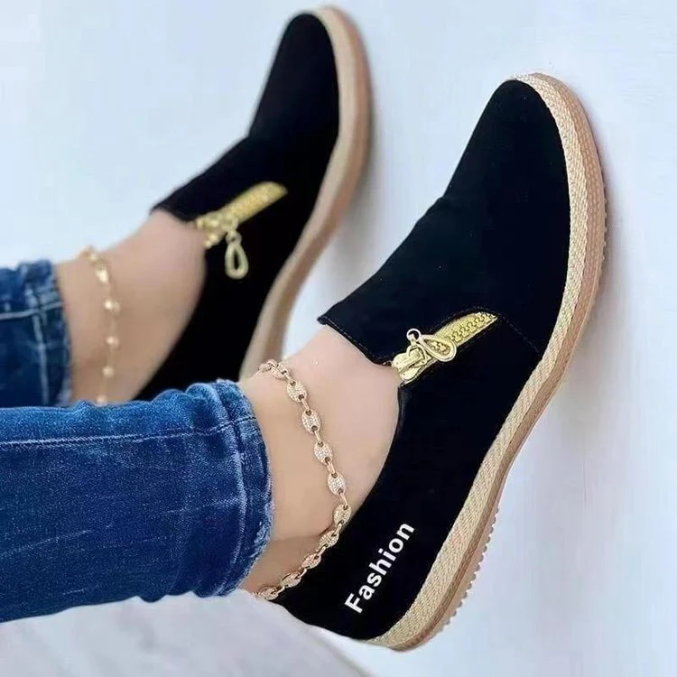 Damen modische Slip-On Sneakers mit elegantem Reißverschluss Heidi Mode - Image 4