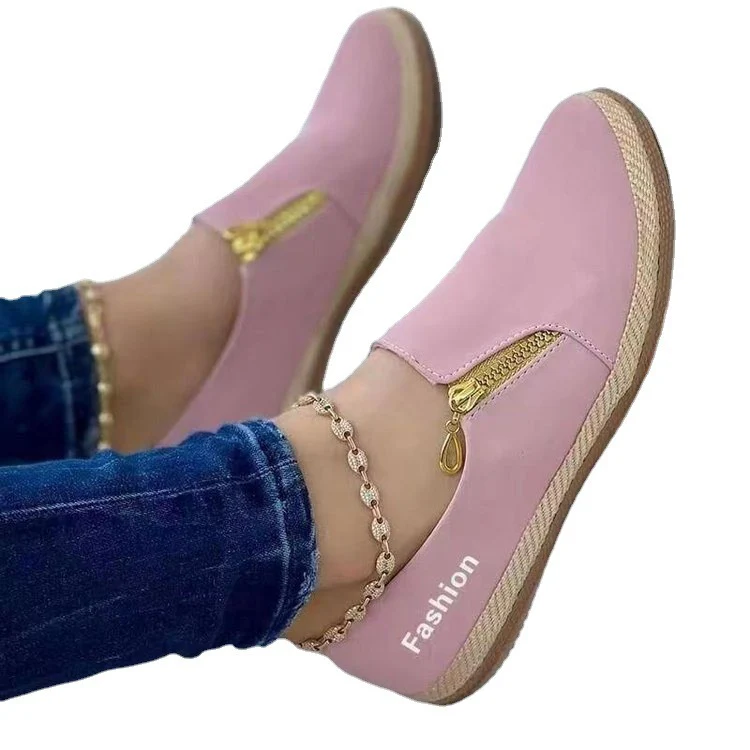 Damen modische Slip-On Sneakers mit elegantem Reißverschluss Heidi Mode - Image 5