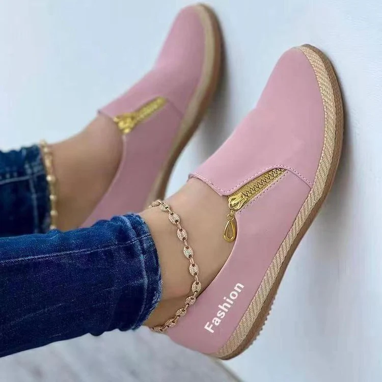 Damen modische Slip-On Sneakers mit elegantem Reißverschluss Heidi Mode - Image 6