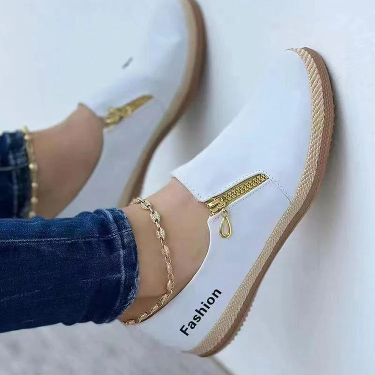 Damen modische Slip-On Sneakers mit elegantem Reißverschluss Heidi Mode - Image 7