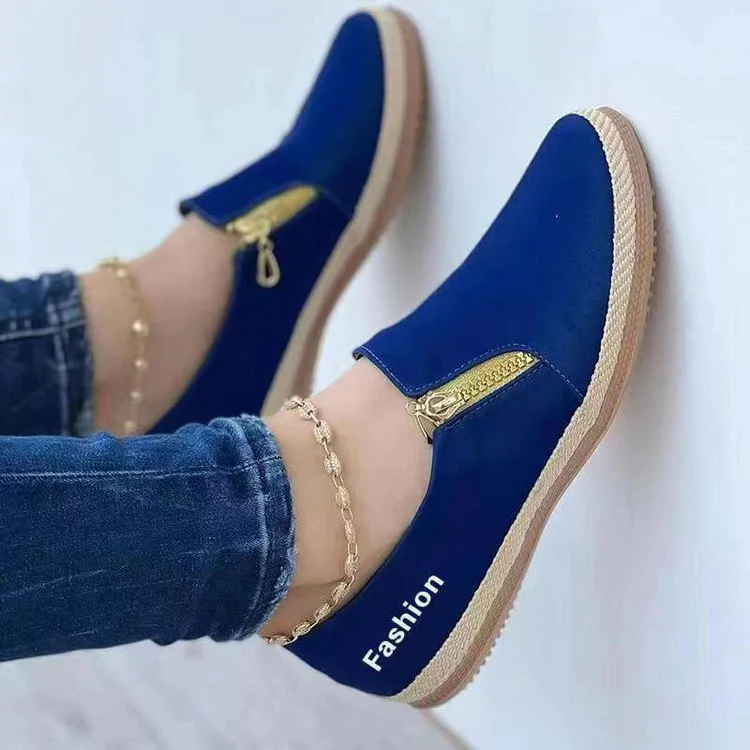 Damen modische Slip-On Sneakers mit elegantem Reißverschluss Heidi Mode - Image 8