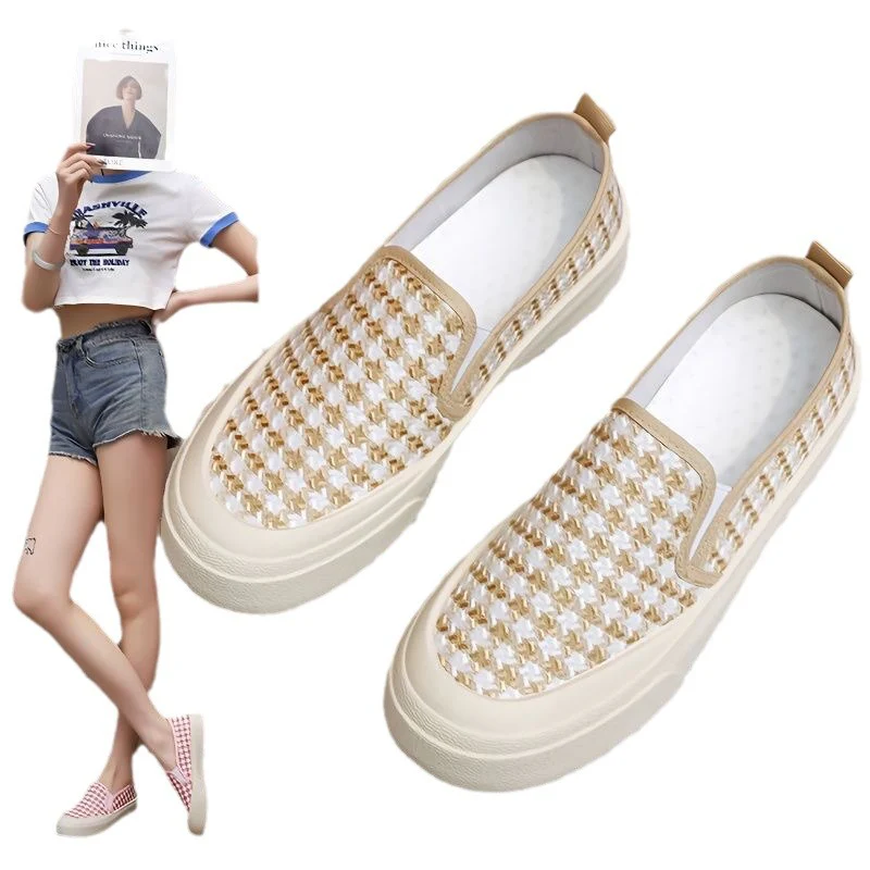 Damen modische Slip-On Sneakers mit Karomuster und flexiblem Fußbett Heidi Mode - Image 5