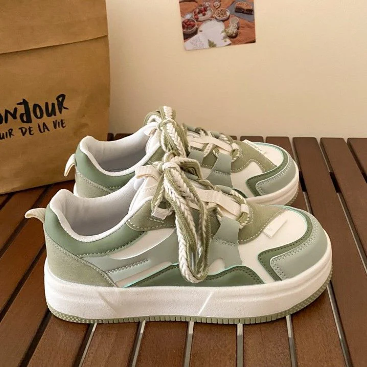 Damen modische Sneaker mit dicker Sohle und dekorativen Schnüren Heidi Mode - Image 6