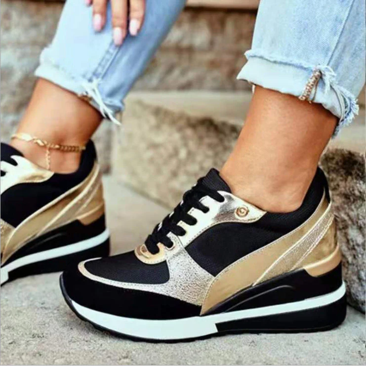 Damen Modische Sneaker mit Edlem Metallic-Detail und Sportlicher Sohle Heidi-Mode - Image 7