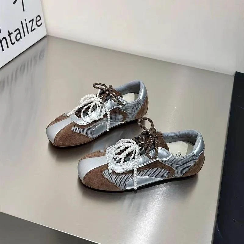 Damen modische Sneaker mit eleganten Perlenakzenten und atmungsaktivem Obermaterial Heidi Mode - Image 6