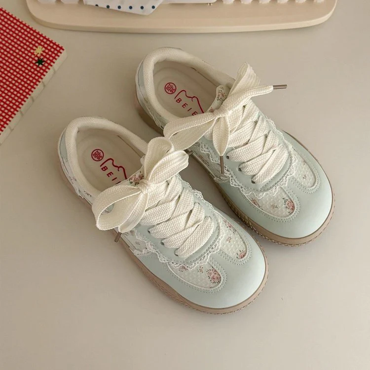 Damen Modische Sneaker mit floralen Akzenten und luxuriösem Spitzen-Design Heidi Mode - Image 4