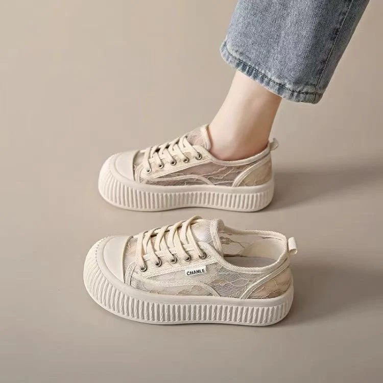 Damen Modische Sneaker mit hohem Plateau und atmungsaktiver Oberflächenstruktur Heidi Mode