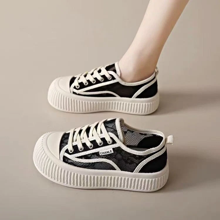 Damen Modische Sneaker mit hohem Plateau und atmungsaktiver Oberflächenstruktur Heidi Mode - Image 3