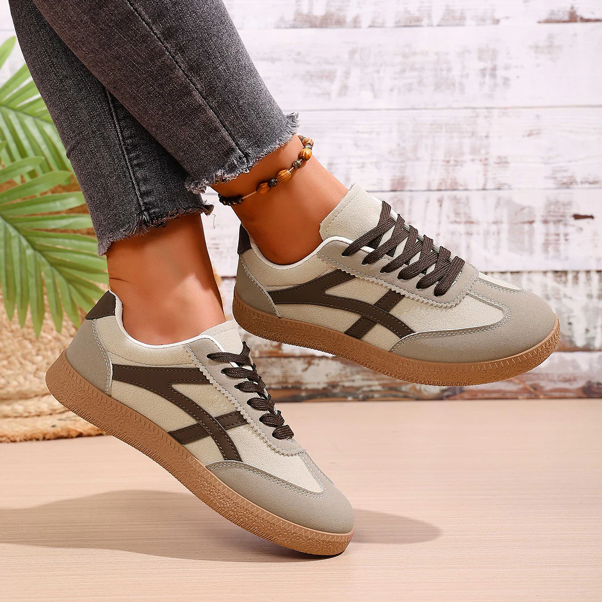 Damen modische Sneakers aus hochwertigem Wildleder mit rutschfester Sohle Heidi Mode