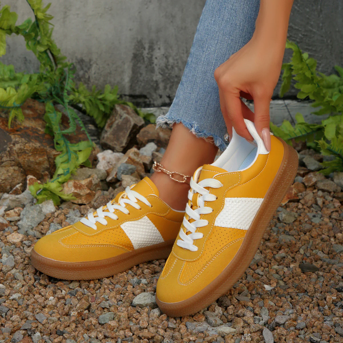 Damen modische Sneakers mit atmungsaktiver Oberflächenstruktur und rutschfester Sohle Heidi Mode - Image 3