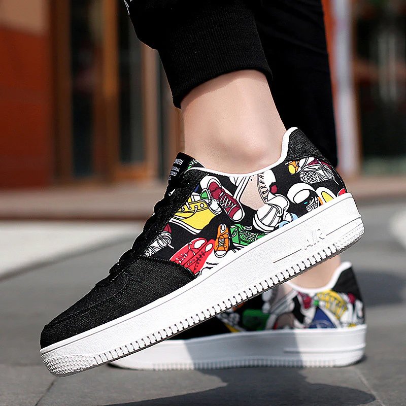 Damen Modische Sneakers mit buntem Grafiken-Design Heidi Mode