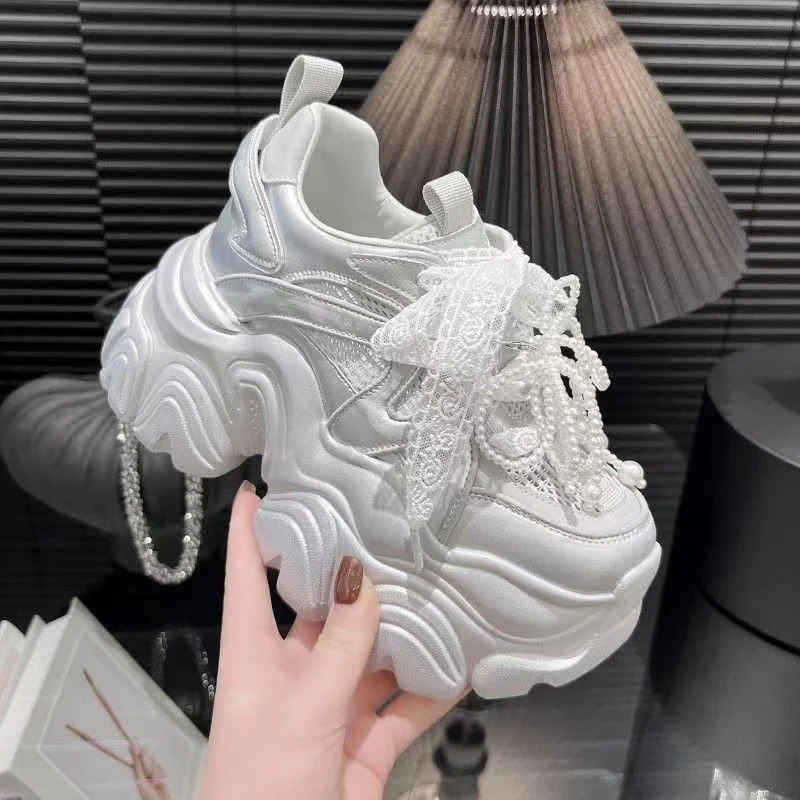 Damen modische Sneakers mit dekorativen Perlen und luftiger Mesh-Oberfläche Heidi Mode - Image 6