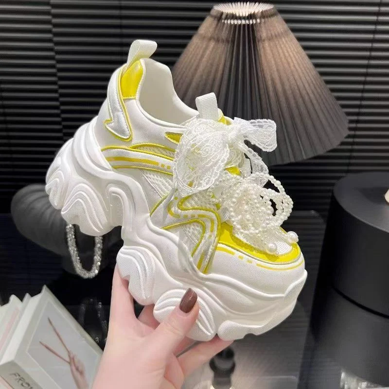 Damen modische Sneakers mit dekorativen Perlen und luftiger Mesh-Oberfläche Heidi Mode - Image 8
