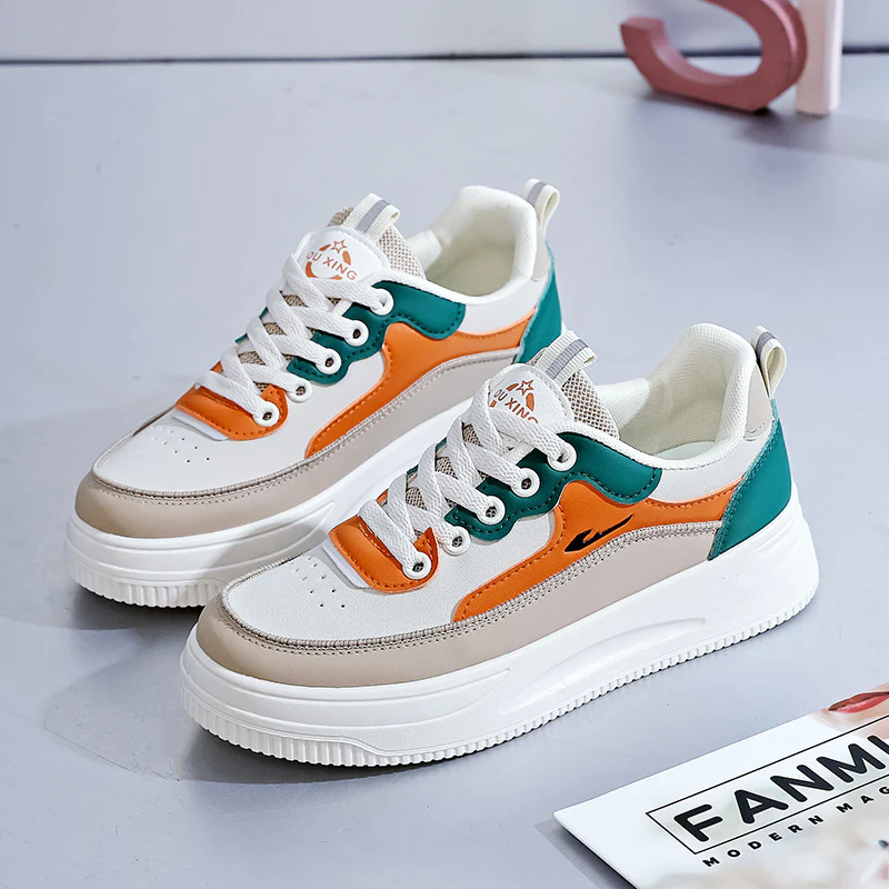 Damen Modische Sneakers mit erhöhtem Plateau und atmungsaktiver Sohle Heidi Mode