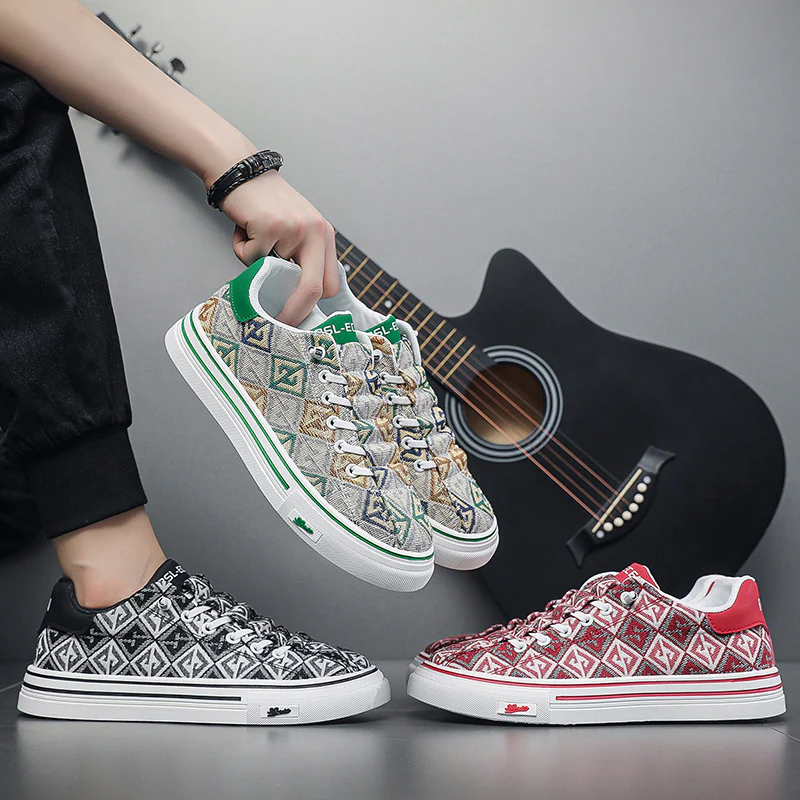 Damen Modische Sneakers mit geometrischem Muster und rutschfester Sohle Heidi Mode - Image 4