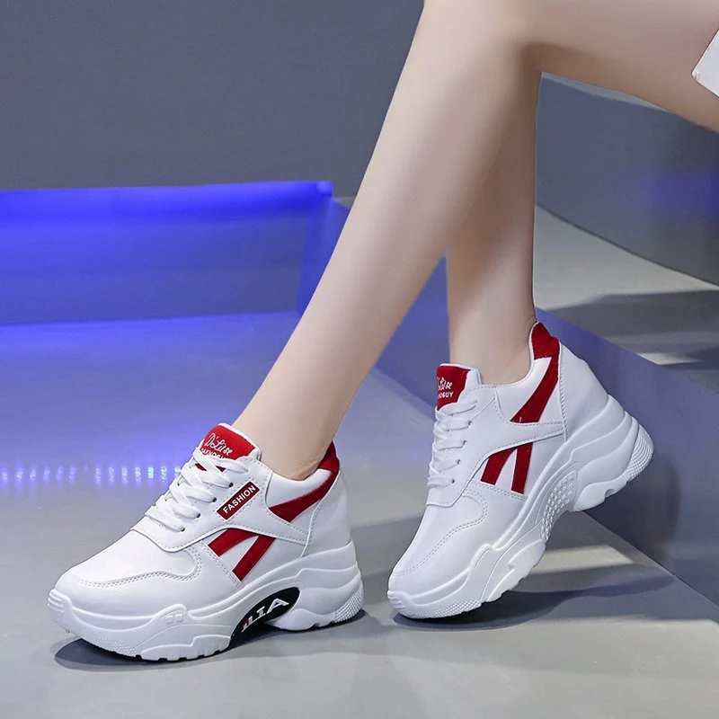 Damen modische Sneakers mit hoher Plateau-Sohle und sportlichem Design Heidi Mode - Image 2