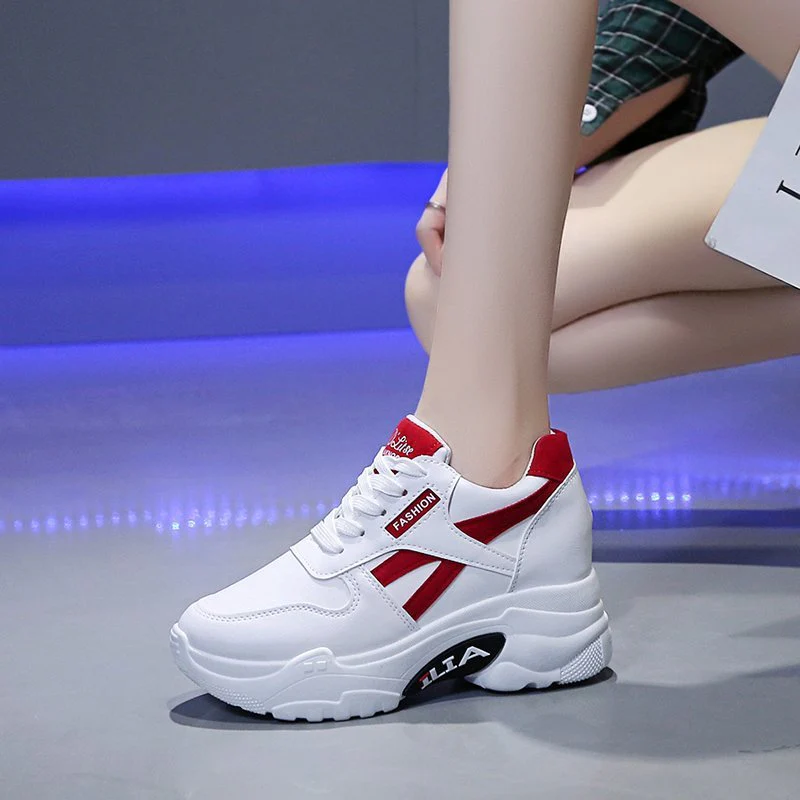 Damen modische Sneakers mit hoher Plateau-Sohle und sportlichem Design Heidi Mode - Image 3