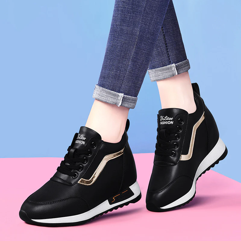 Damen Modische Sneakers mit hoher Plateausohle Heidi Mode - Image 7