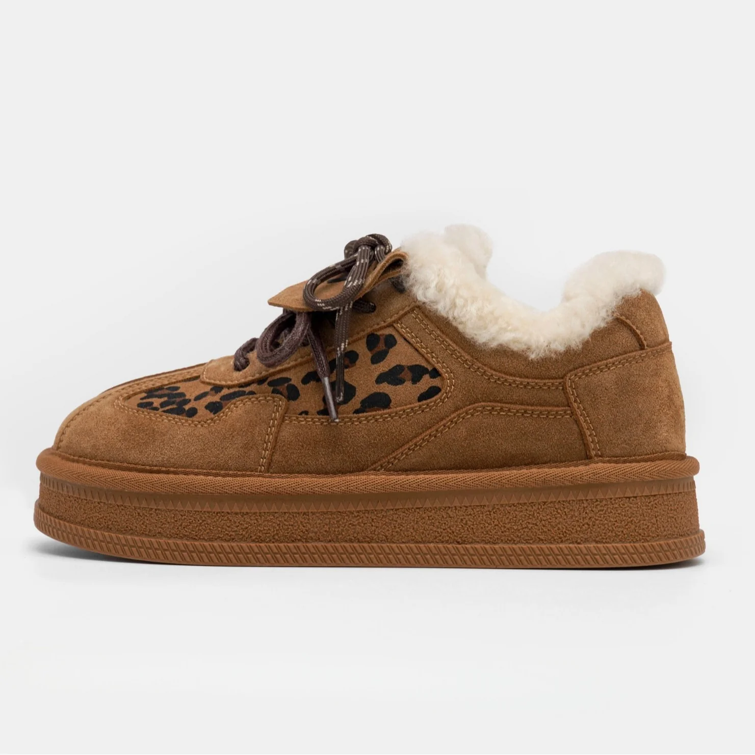 Damen modische Sneakers mit kuscheligem Innenfutter und tierischem Muster Heidi Mode - Image 4