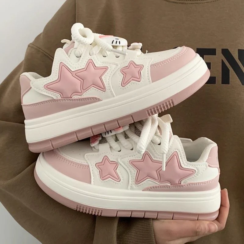 Damen Modische Sneakers mit Sternen-Applikationen und gepolsterter Sohle Heidi Mode - Image 6