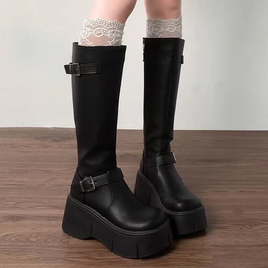 Damen Modische Stiefel mit auffälligem Schnallen-Design Heidi Mode - Image 3