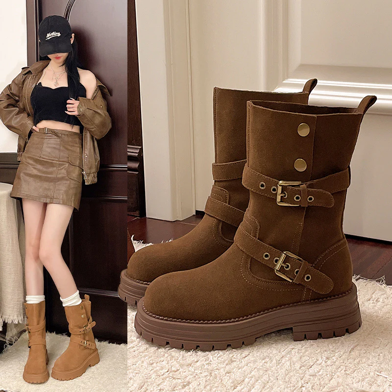 Damen Modische Stiefel mit Riemen-Details und rutschfester Sohle Heidi Mode - Image 6