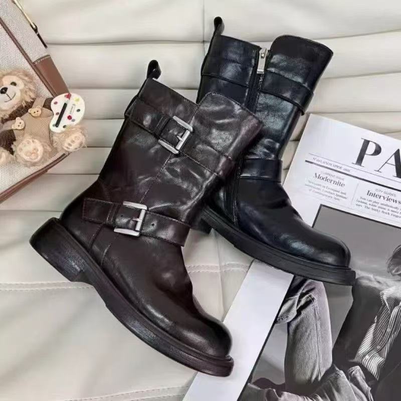 Damen Modische Stiefel mit stilvollem Schnallen-Design und robuster Sohle Heidi Mode - Image 4