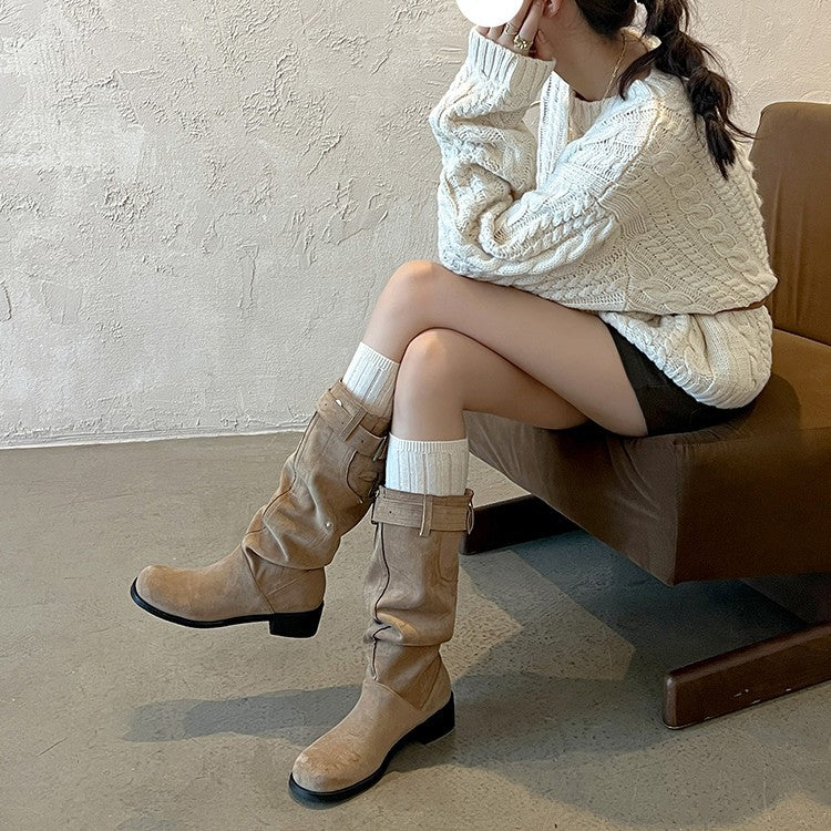 Damen modische Stiefel mit verstellbarem Gummibund und komfortablem Blockabsatz Heidi Mode - Image 2