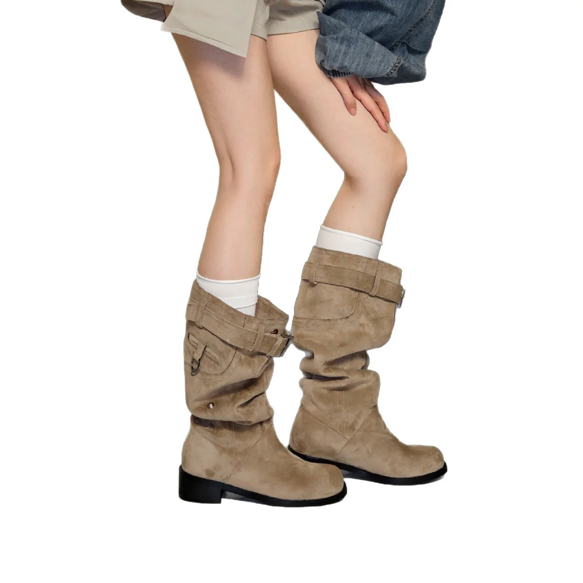 Damen modische Stiefel mit verstellbarem Gummibund und komfortablem Blockabsatz Heidi Mode - Image 5