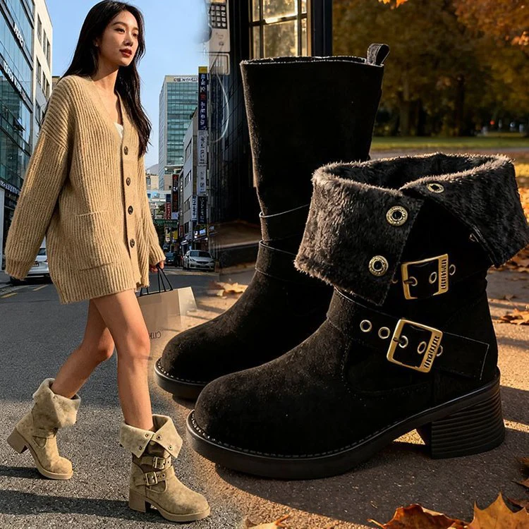 Damen modische Stiefel mit verstellbaren Riemen und eleganten Details Heidi Mode - Image 3