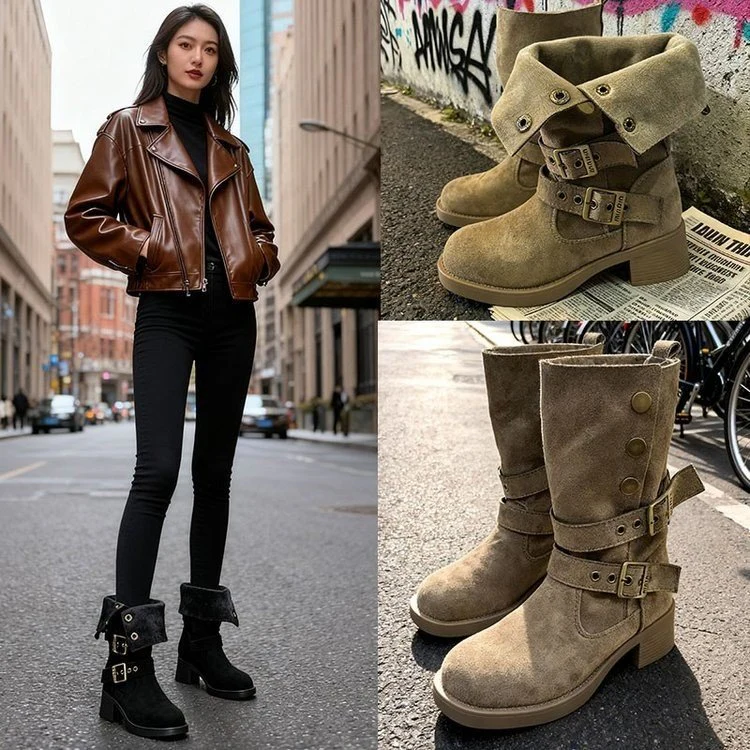 Damen modische Stiefel mit verstellbaren Riemen und eleganten Details Heidi Mode - Image 4