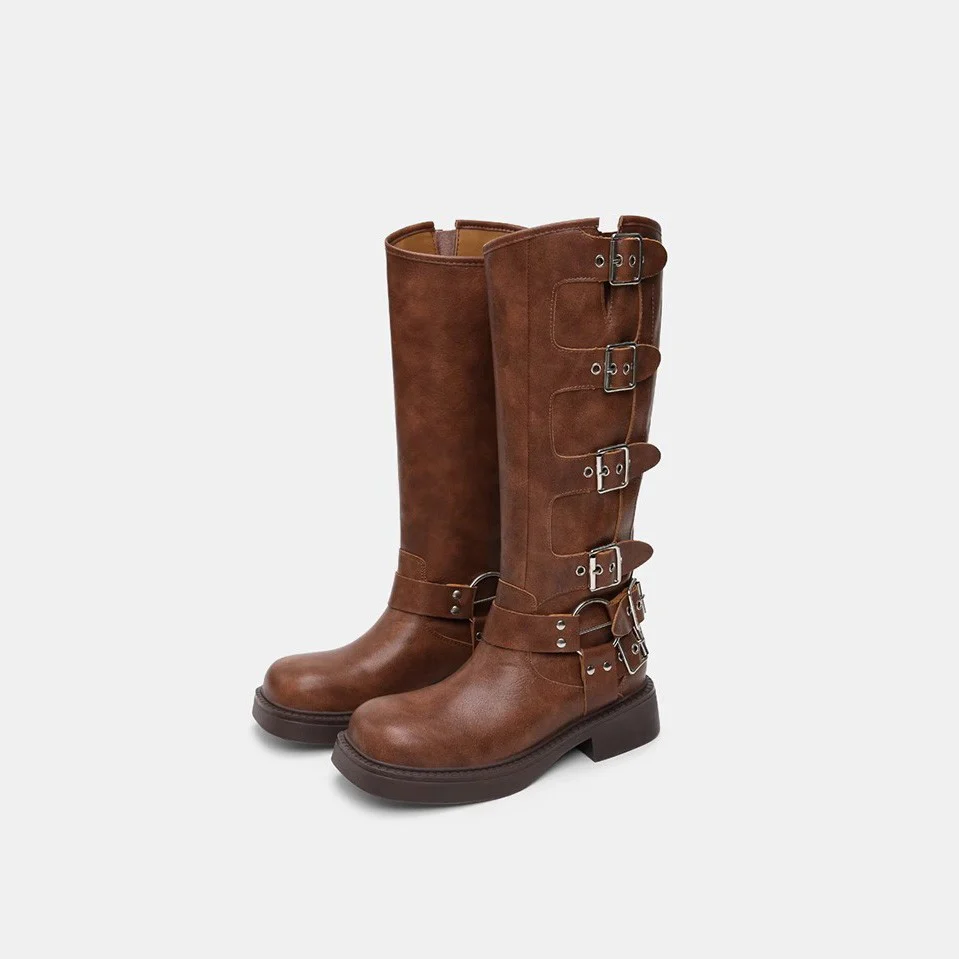 Damen Modische Stiefel mit verstellbaren Schnallen und robuster Sohle Heidi Mode - Image 6