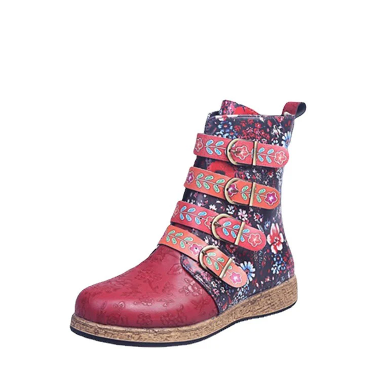Damen modische Stiefeletten mit bunten Verzierungen und komfortabler Sohle Heidi Mode - Image 5