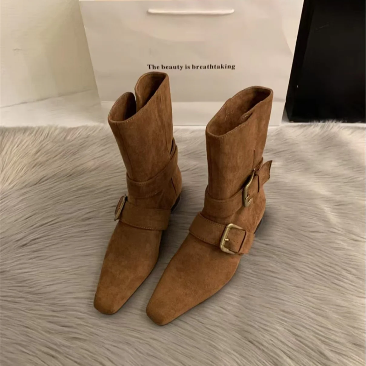Damen Modische Stiefeletten mit dekorativen Schnallen von Heidi Mode - Image 3