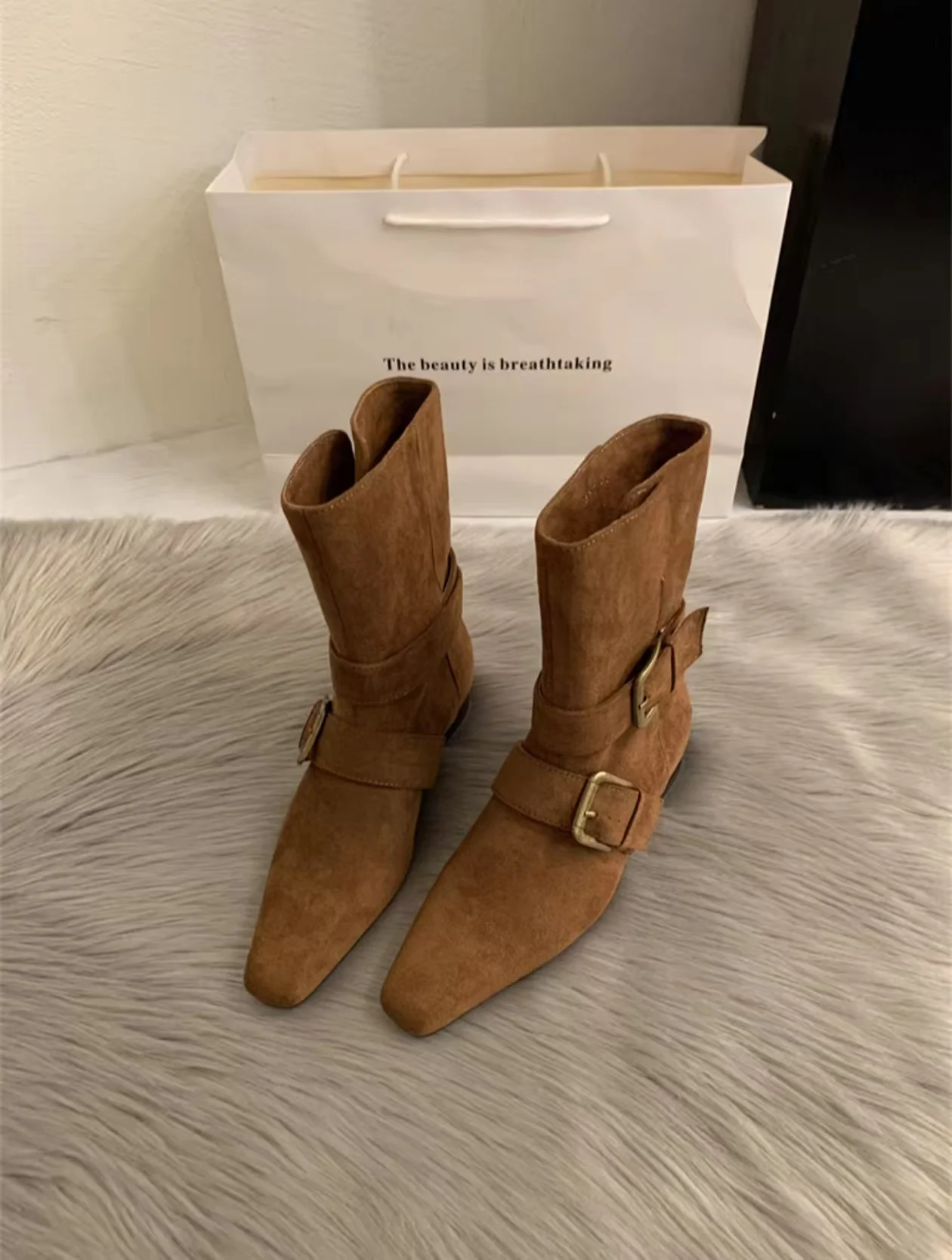 Damen Modische Stiefeletten mit dekorativen Schnallen von Heidi Mode - Image 6