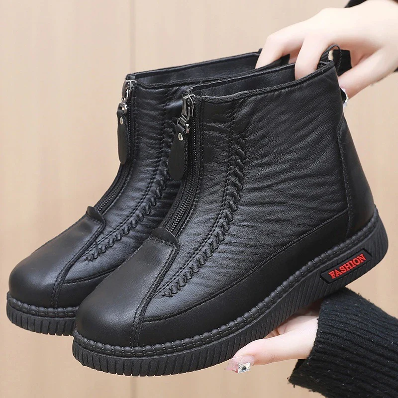 Damen Modische Stiefeletten mit doppeltem Reißverschluss und rutschfester Sohle Heidi Mode - Image 6