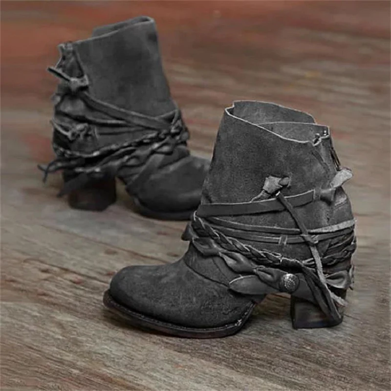 Damen modische Stiefeletten mit geflochtenen Akzenten und einzigartigem Design Heidi Mode - Image 2