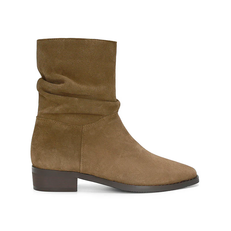 Damen modische Stiefeletten mit gerafftem Design und bequemem Blockabsatz Heidi Mode - Image 6