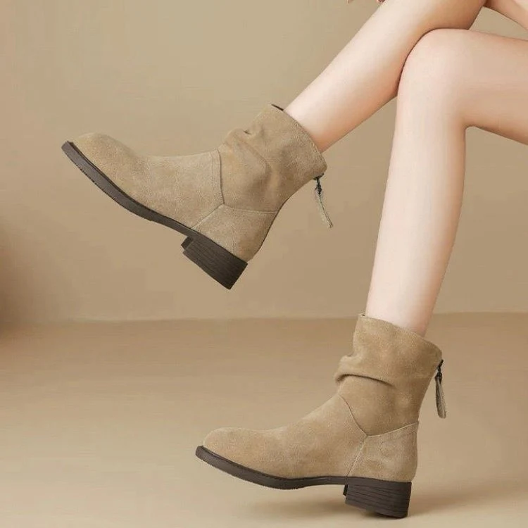 Damen Modische Stiefeletten mit hohem Kragen und seitlichem Reißverschluss Heidi Mode - Image 4