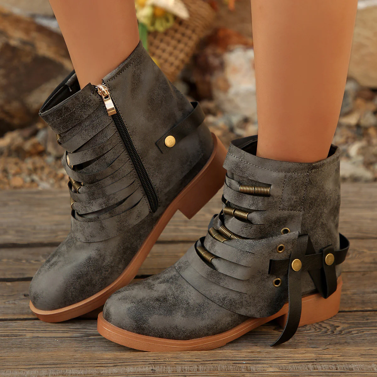 Damen modische Stiefeletten mit raffinierten Schnürdetails und elegantem Reißverschluss Heidi Mode - Image 7