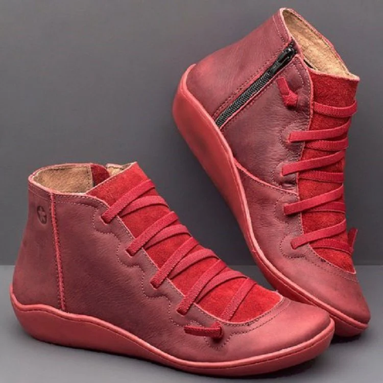 Damen modische Stiefeletten mit seitlichem Reißverschluss und weichem Lederabdeckung Heidi Mode - Image 10