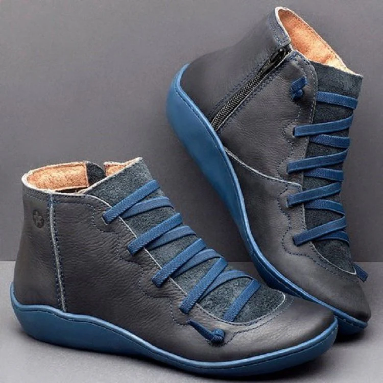 Damen modische Stiefeletten mit seitlichem Reißverschluss und weichem Lederabdeckung Heidi Mode - Image 6