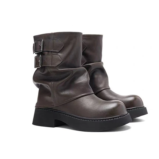 Damen modische Stiefeletten mit verstellbaren Riemen und robuster Sohle Heidi Mode - Image 5